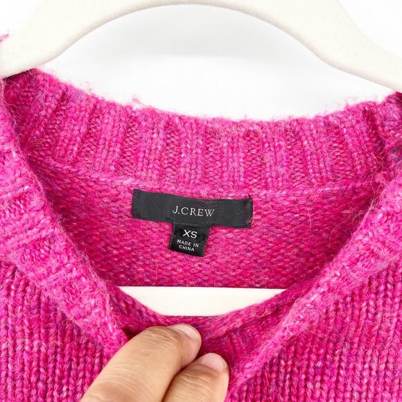 J. Crew Womens Barbiecore Alpaca Merino Wool Blend Pullover Sweater XS Pink - Picture 5 of 9